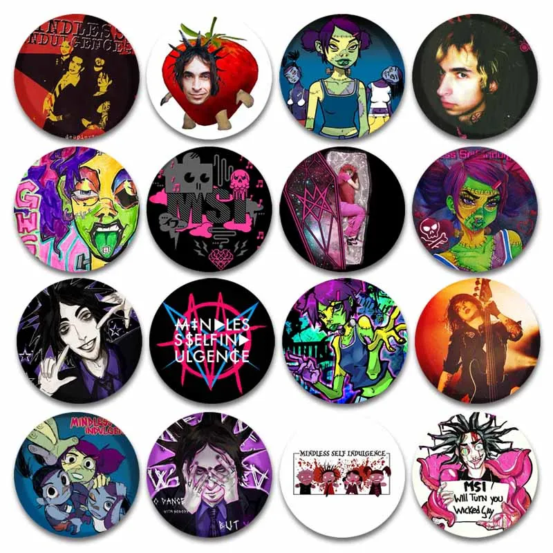 Pop Album Cover FRANKENSTEIN GIRLS Badge Mindless Self Indulgence Jamie Hewlett Icon Cartoon Brooches Pins Fans Collection Gifts