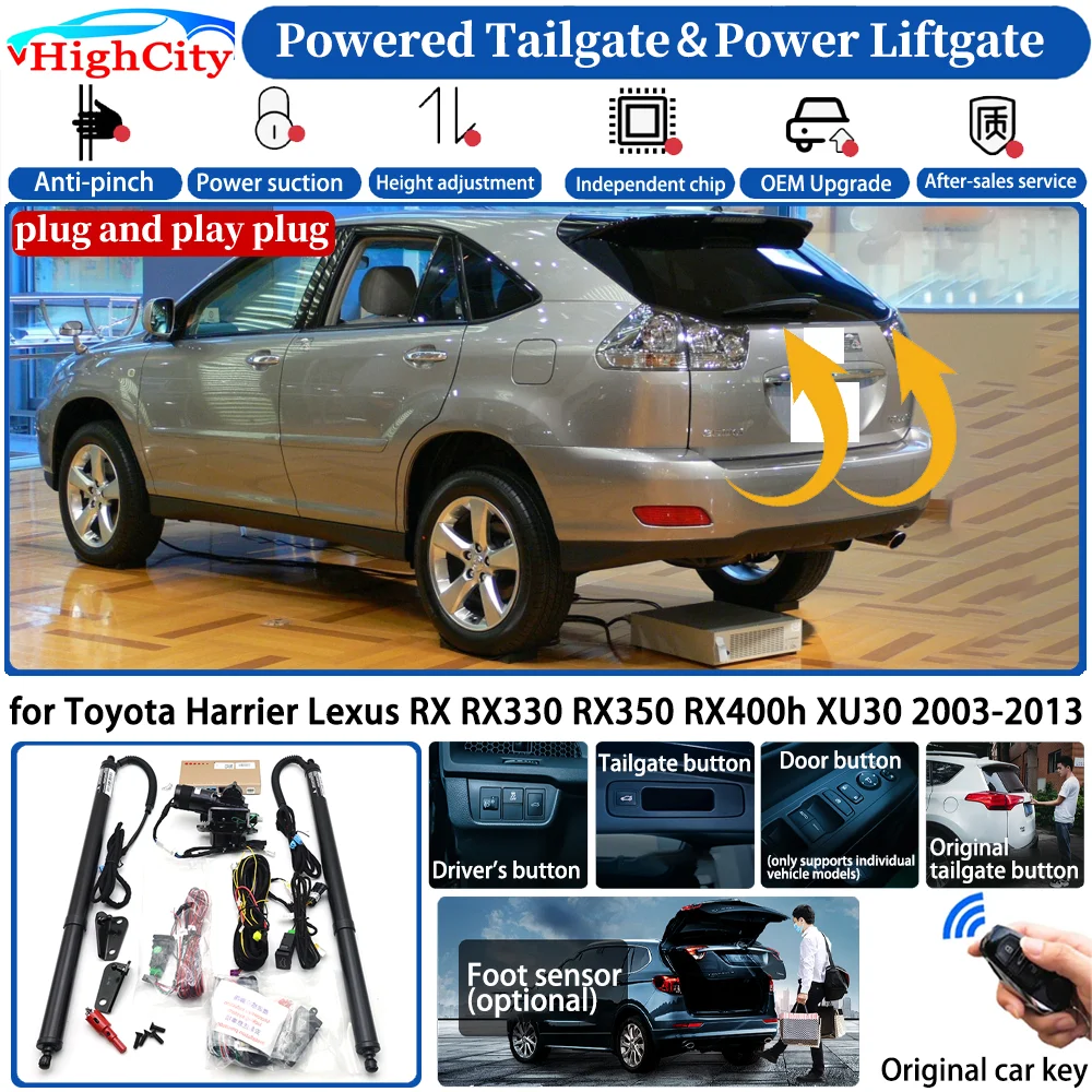 for Toyota Harrier Lexus RX RX330 RX350 RX400h XU30 2003-2013 Smart Powered Tailgate Power Liftgate Intelligent Trunk Lift Kit
