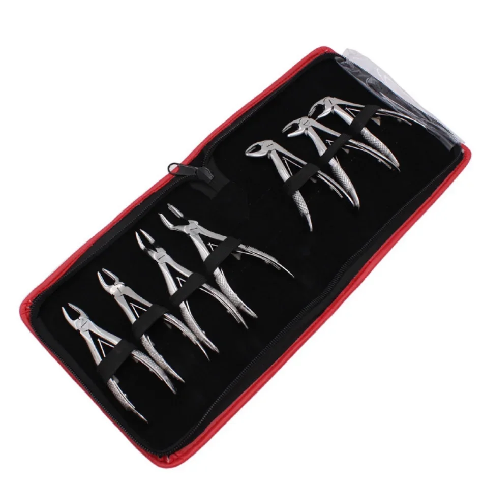 10pcs/set Adult, 7pcs/set Tooth Extraction Forceps Kit for Children Dental Clinic Dental Surgery Tooth Extraction Instruments