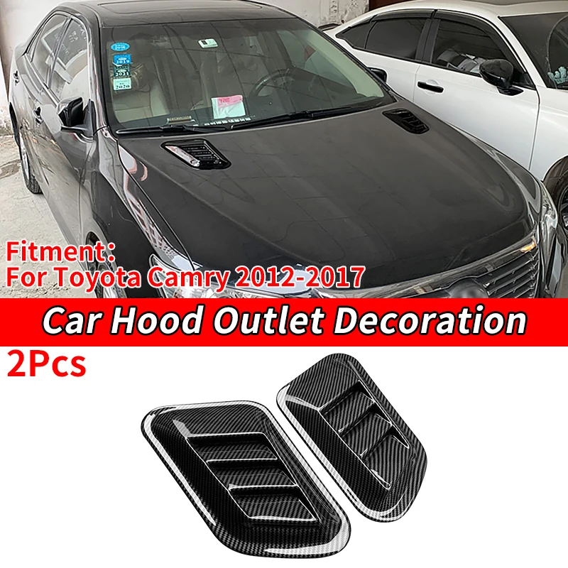 Hood Air Flow Intake Scoop Bonnet Vent Cover Trim For Toyota Camry 2012-2017 Auto Accessories Decoration ABS Plastic Sticker