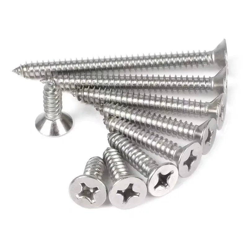 10-50pcs 304 Stainless Steel Phillips Countersunk Head Wood Screws M4x15~70mm Cross Flat Head Self Tapping Wallboard Nails