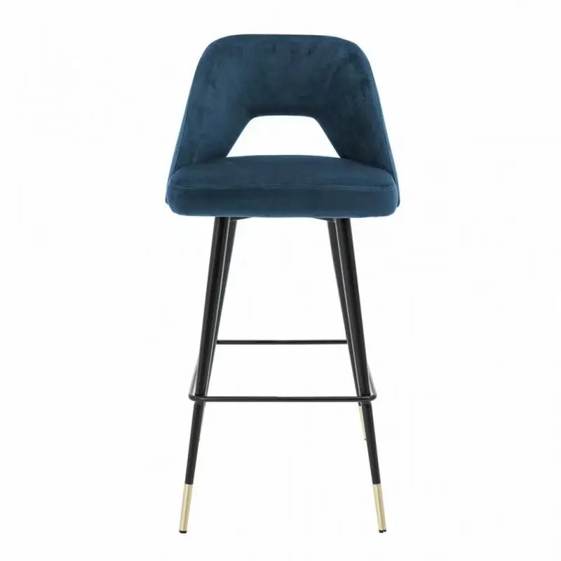 Wrought iron back fabric backrest high foot leisure hotel front desk chair custom furniture