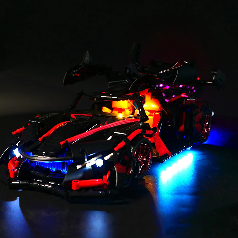 RC-スポーツカー用LEDライトキット,日曜大工,テクニカルカー,ブロックなしのLEDライトのみ,モデル88301