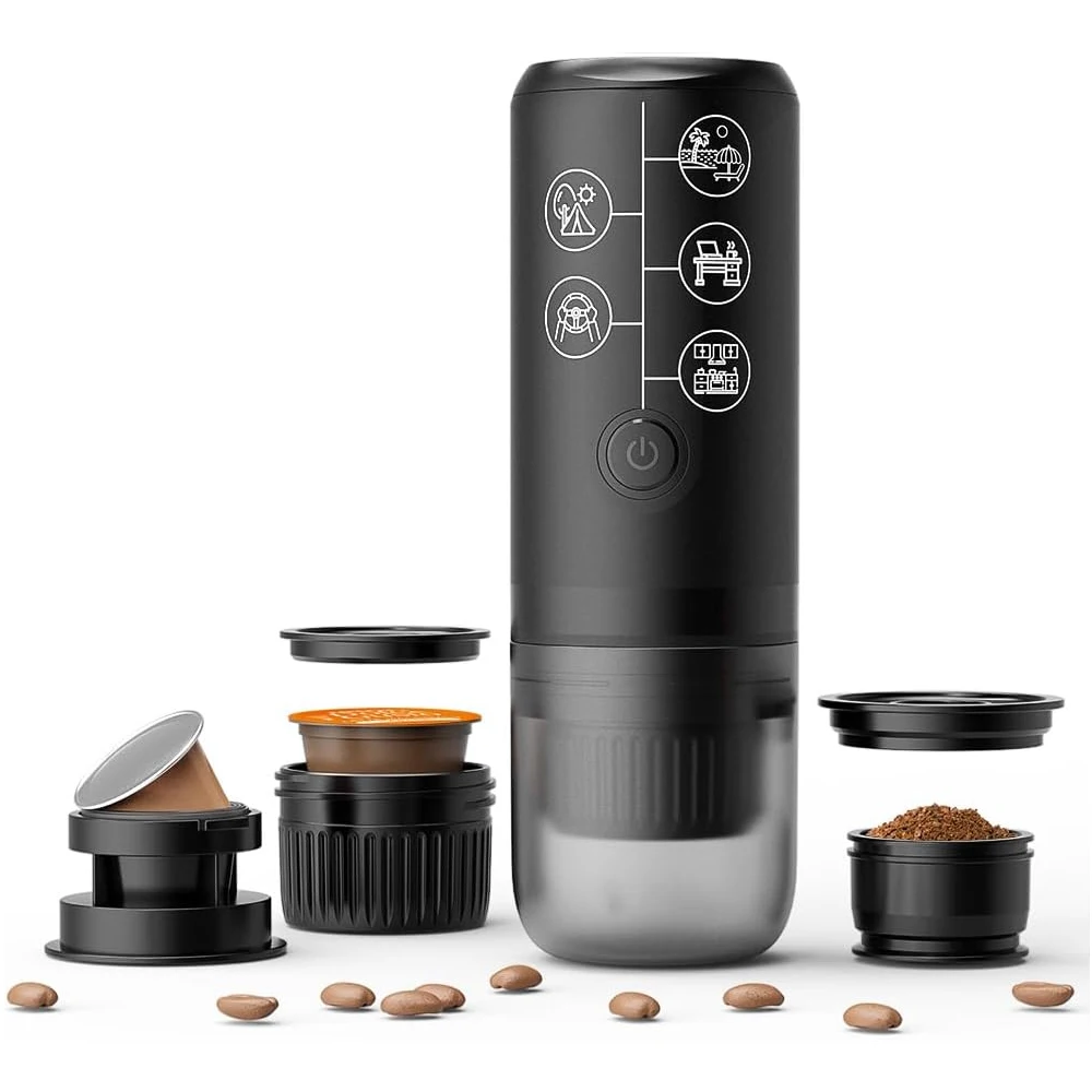 Portable Espresso Coffee Machine Compact Handheld Mini Barista for Traveling Office Home Compatible with Nes*/DG/Ground Coffee