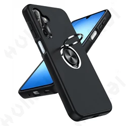 For Samsung S26 S25 S24 Ultra A57 A37 A56 A36 A17 A16 4G 5G Armor 360 Degree Metal Ring Hard PC Silicone Bumper Shockproof Cover