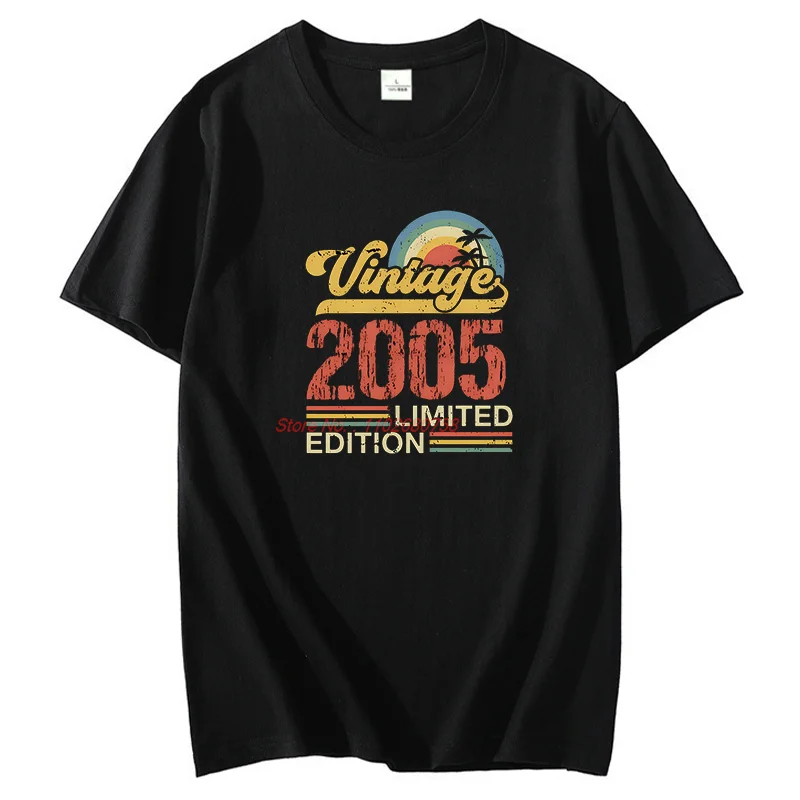 خمر 2005 ولد الجرافيك تي شيرت هدية عيد ميلاد القطن تي شيرت قصير الأكمام تي شيرت جديد القمصان والقمصان طباعة تي شيرت #2