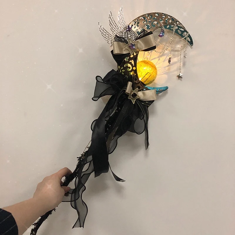 Hexagram Original Lolita Handmade Collection Starlight Cane Glowing Magic Cane Halloween Scepter