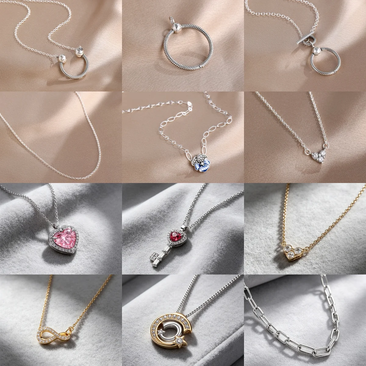 Valentine's Day Charm 925 Silver Eternal Radiance Love Key Zircon Clavicle Chain Heart shaped Flower Women's Exquisite Necklace