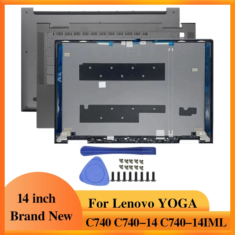 

Серый чехол для ноутбука Lenovo Yoga C740 C740-14 C740-14IML, экран ноутбука, ЖК-экран, задняя крышка/подставка для рук/нижняя часть корпуса, аксессуары для ноутбука