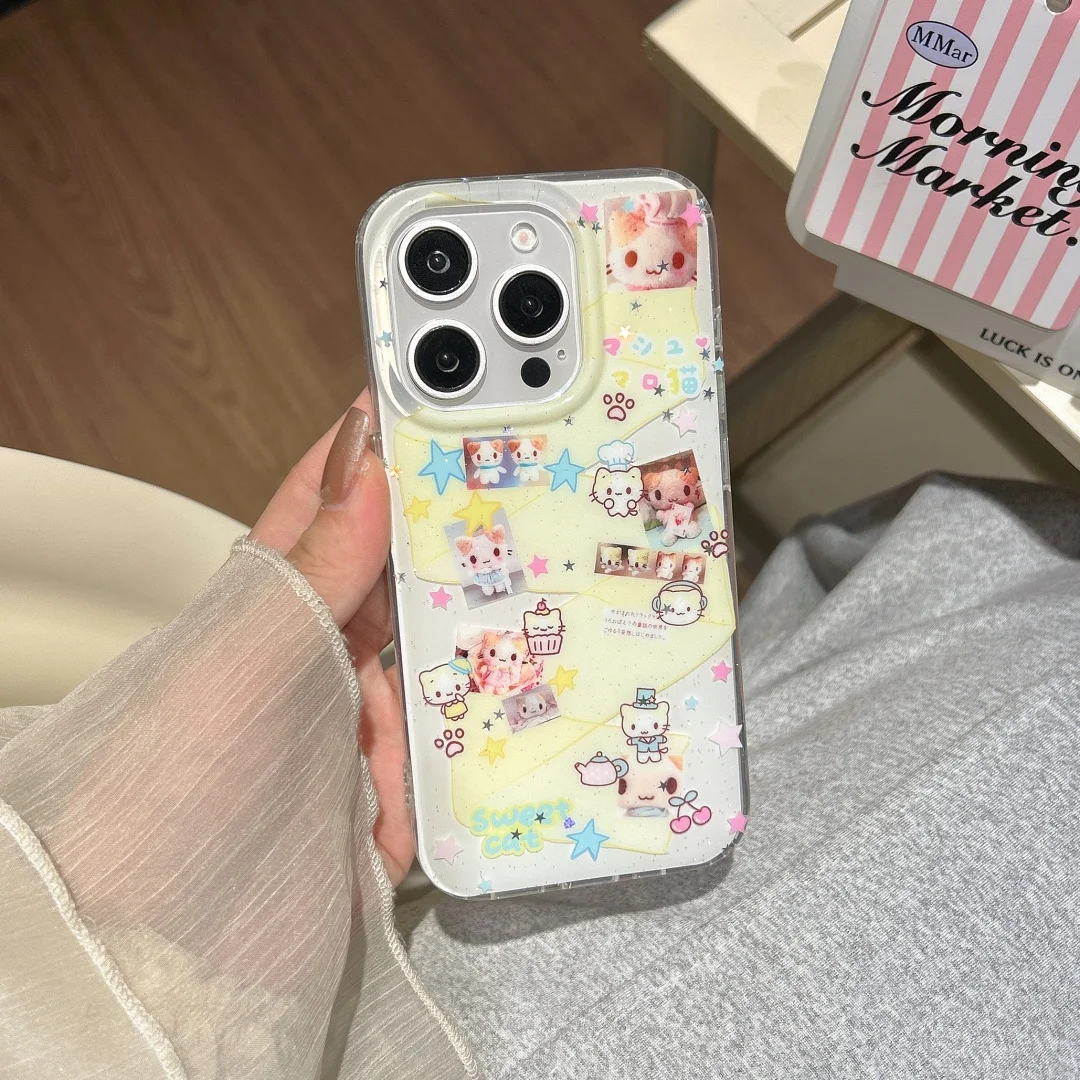 

Y2k lovely Chef Cotton Candy Cat Puppy Cute Phone Case For iPhone 16 15 14 13 12 11 Pro Max Plus MINI INS Fashiy Luck Cover﻿