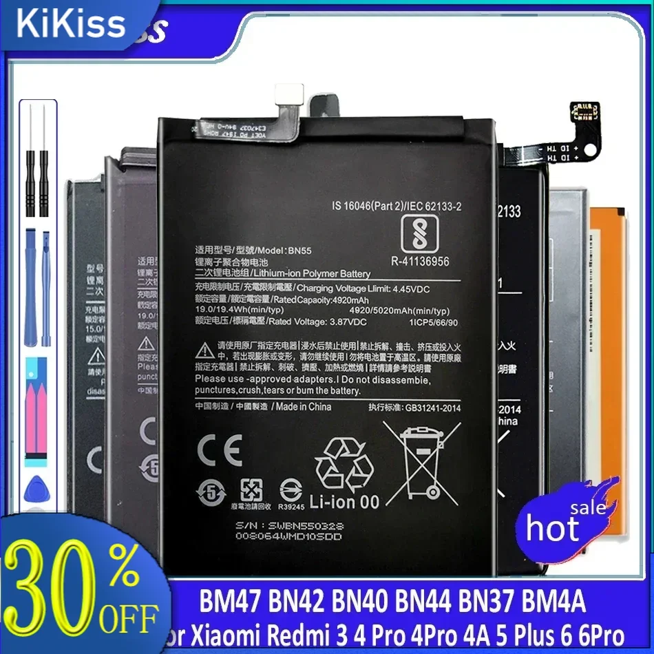 Battery BM39 BM22 BM36 BM49 BM50 BN31 BM35 BM51 BM21 for Xiaomi Mi Max 2 3 4 4C 5 5S 5X 6 6X Note 2 3 Note3 Bateria