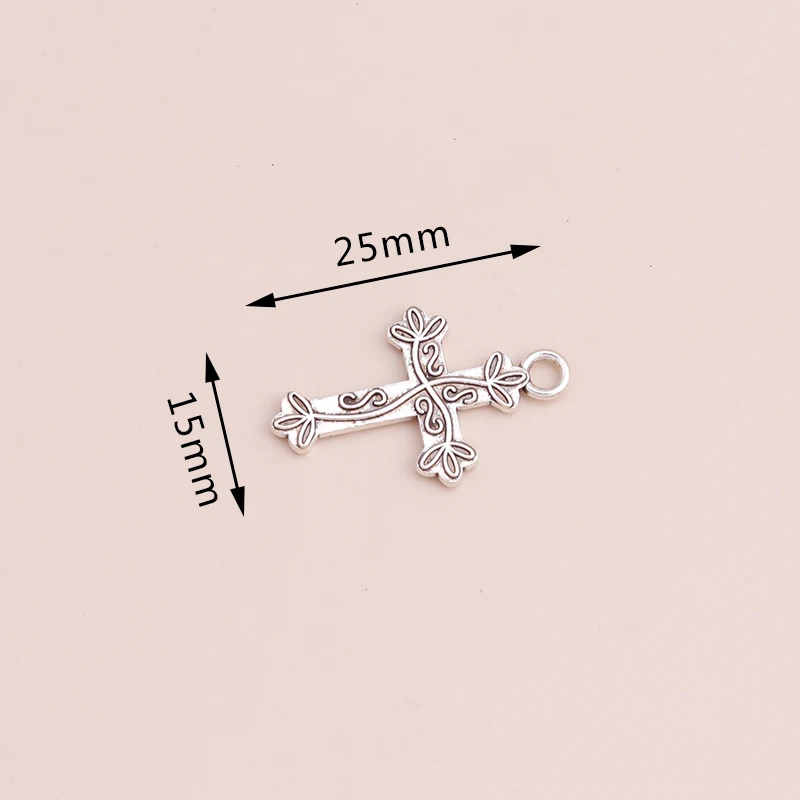 Leslie 20 stücke Legierung Kreuz bezaubert religiöse Kruzifix Anhänger für DIY Schmuck machen Accessoires hand gefertigte Ohrringe Halsketten – Detail 1