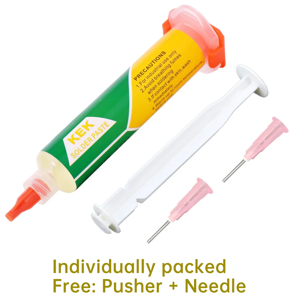 No-clean Needle Solder Paste Low Temperature Solder Paste Flux Repair Needle Cylinder Paste Lead-free Syringe Welding Tools