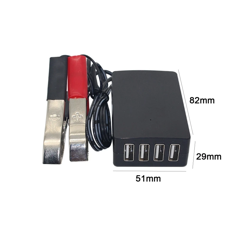 for DC Converter with Battery Clip 12v-24v to 5V USB Fast Durable