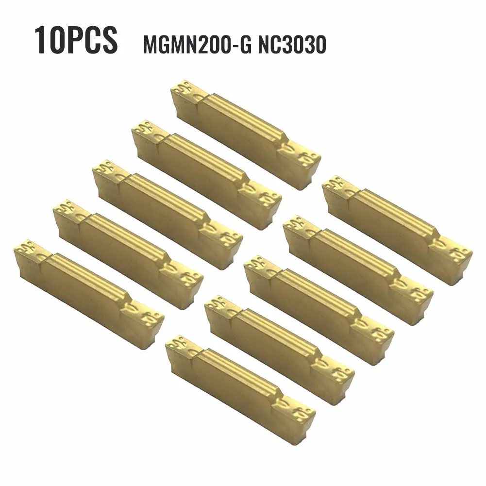 10 PCS MGMN200 Grooving Carbide Inserts Lathe Cutter Turning Parting Tools Set Metal Lathe Tools CNC Tool Hard Alloy Turning