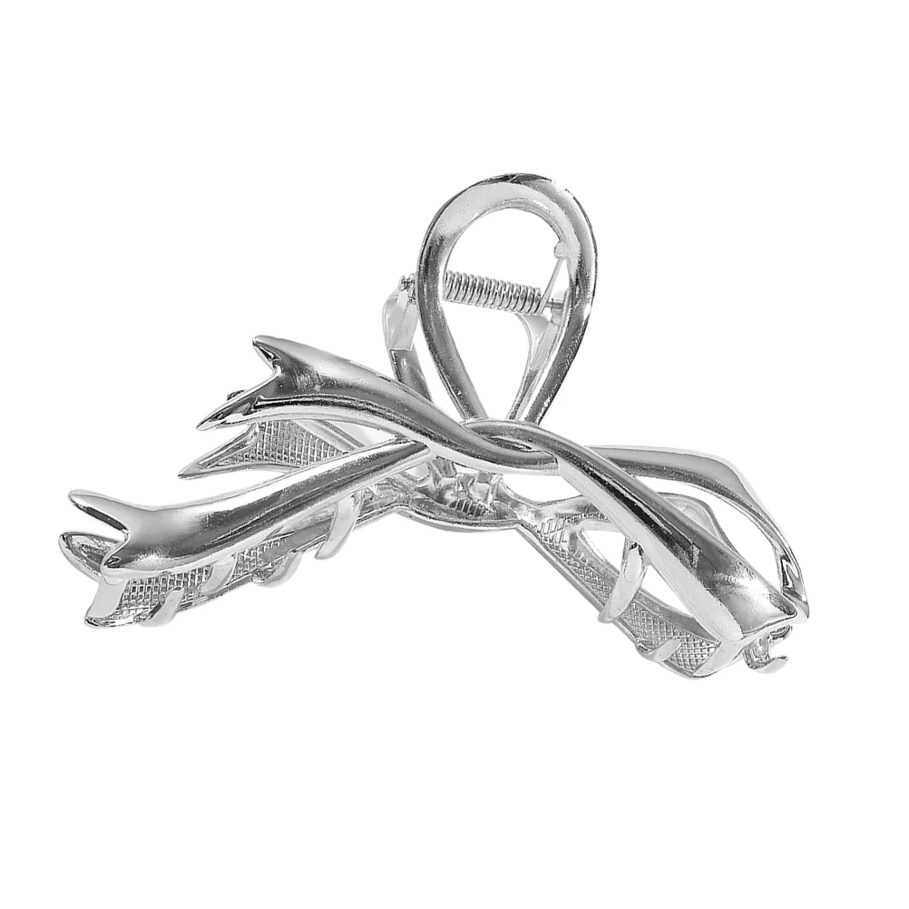 

Silver Bow Hair Claw Clip for Women Large Metal Jaw Clips Decorative Accessories Strong Alloy Stay Firm Thick Hair Styling Gifts