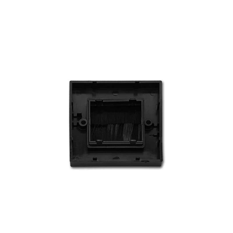 2Pcs Flush Brush Wall Plate Brush Single 1 Gang Wall Outlet Cable Entry Plate Tidy Mount Face Plate Wall Plate Black