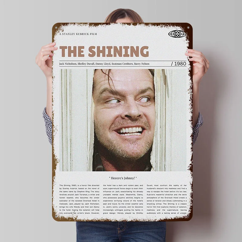 The Shining Movie Printed Poster Customized Wall Art Retro Vintage Metal Tin Signs for Living Room Decorations Home Decoration