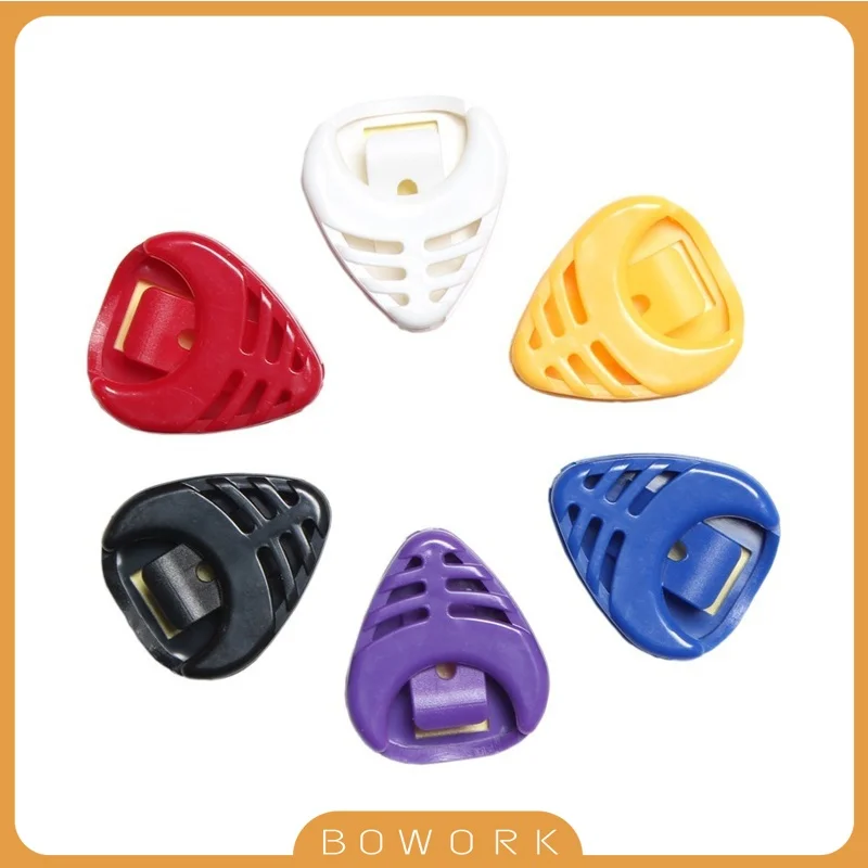 

6PCS Assorted Picks Holders Adhesive Guitarra Pick Guitar Plectrum Holder Acoustic Guitar Parts Accessories Random Color Ship