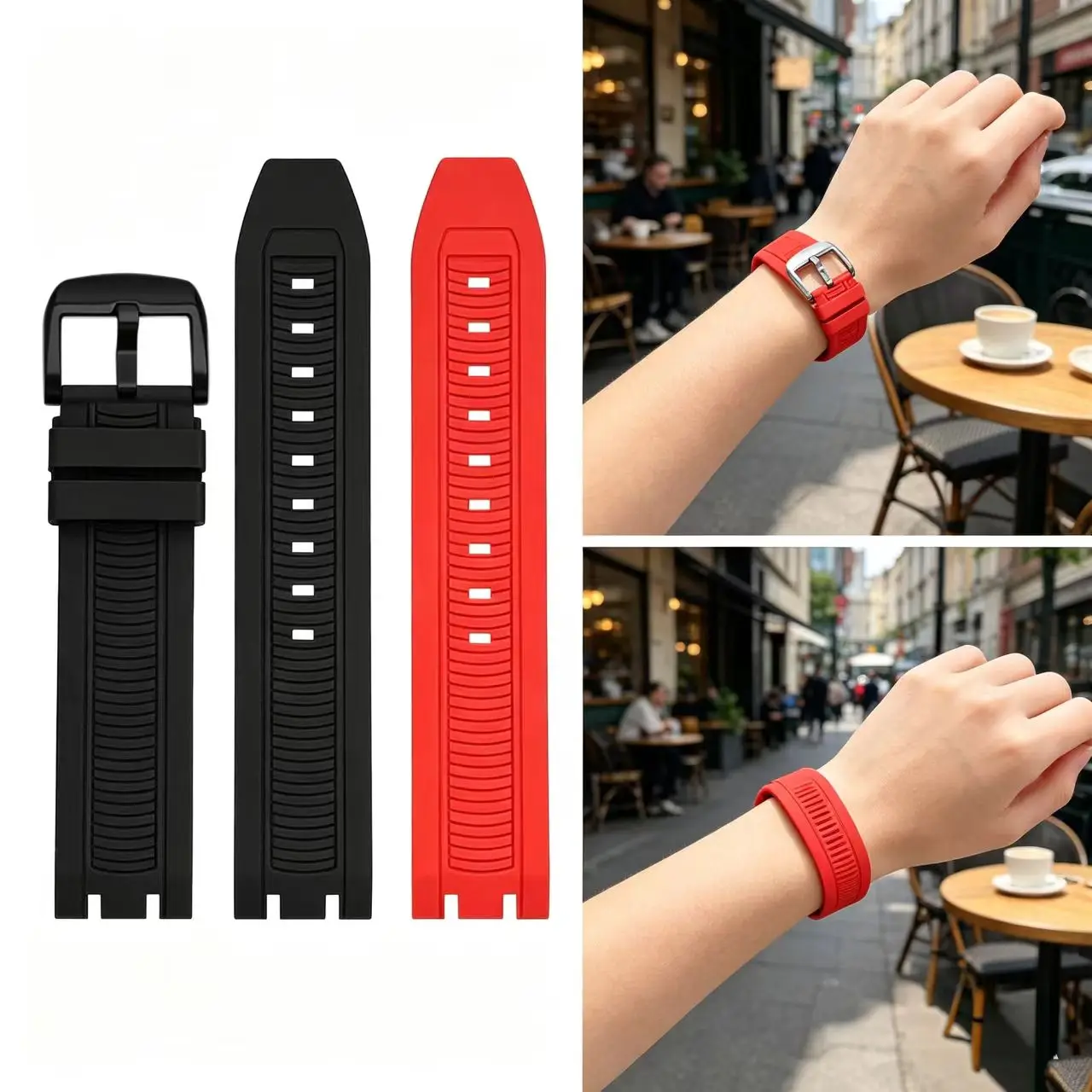 For Tissot T-sport Racing T115.417 Moto GP Rubber Watch Strap T115417 Men Sport Series Silicone Watch Band T115 Male Bracelet