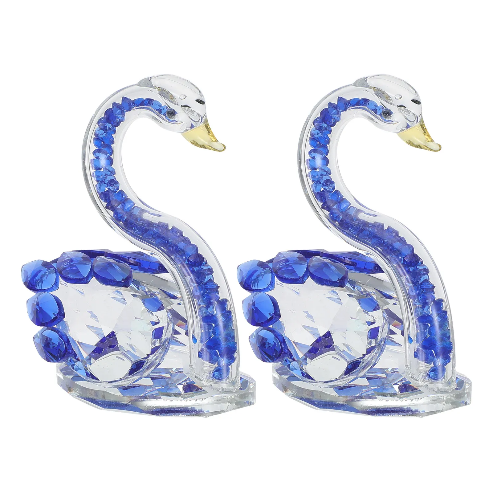 Crystal Small Swan Decorative Piece Transparent Elegant Home Decor Office Desk Ornament Artistic Water Drop Design Creative