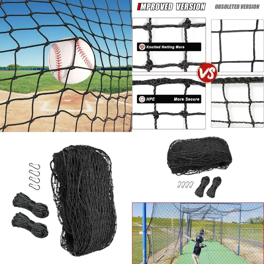 Q39E Baseball Softball Backstop Net Field Enclosure Practice Net Sport Netting Barrier for Basketball Soccer Hockey