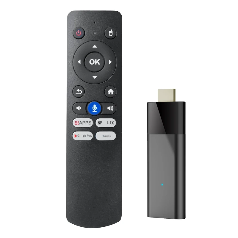 Mini TV Stick Q6 + control remoto por voz Bluetooth Android 10 2,4G + 5G Wifi + BT4.0 H313 Smart TV Box Android TV Stick PK DQ03