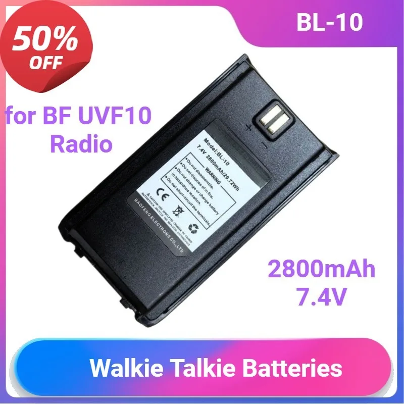 BL-10 Battery for BAofeng UVF10 Radio Battery BL-10 tri-band 10KM long rang Powerful Walkie Talkie Batteries