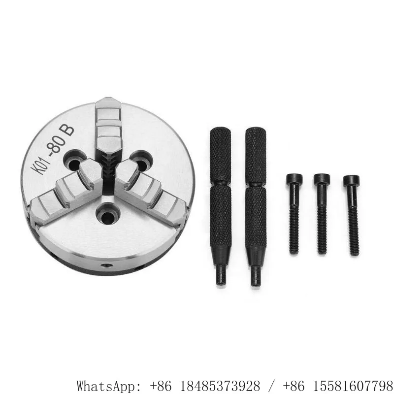 K01 Series Mini 3-Jaw Hand Lathe Chuck K01-50/63/80B/100B For Wood Bead Making Machine M14 Connection