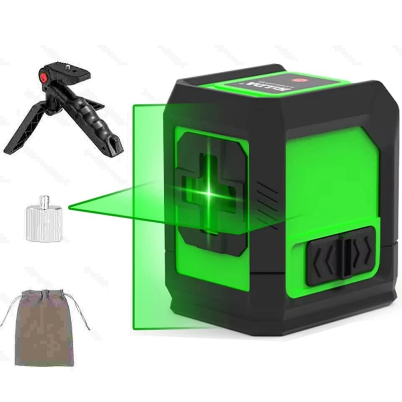 FEIDSIDE 2-Line Green Light Lithium Battery Laser Level With Small Tripod And Bag A Small Optical Instrument For Household Use