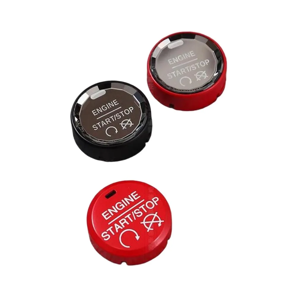 Ignition Start Stop Engine Switch Button For Ford For Mustang 2015-2023 Red/Crystal Black Plastic Interior Control Replacement