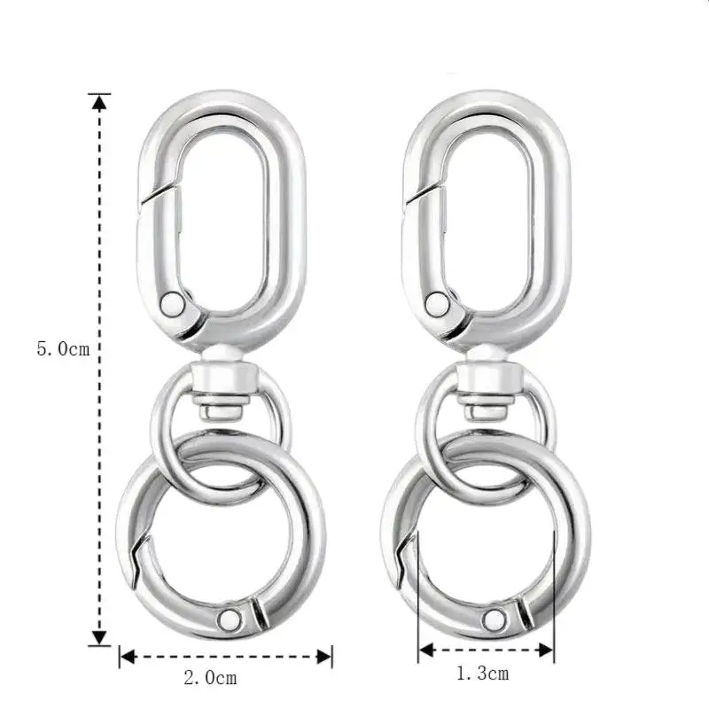 Double Opening Swivel Spring Snap Hooks 2/10Pcs Heavy Duty Metal Clasp Clips for Camping Gear Keychain Organization
