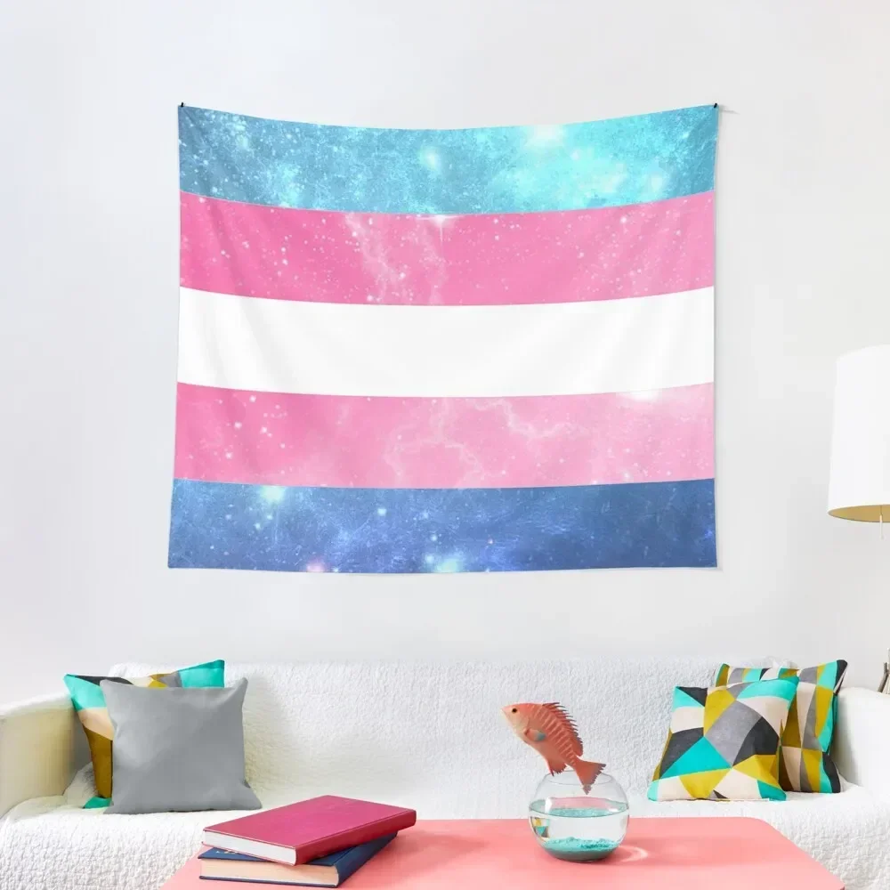 

Trans Flag - LGBTQ Galaxy Tapestry Decoration Home Decorative Wall Murals Decoration Pictures Room Wall Tapestry