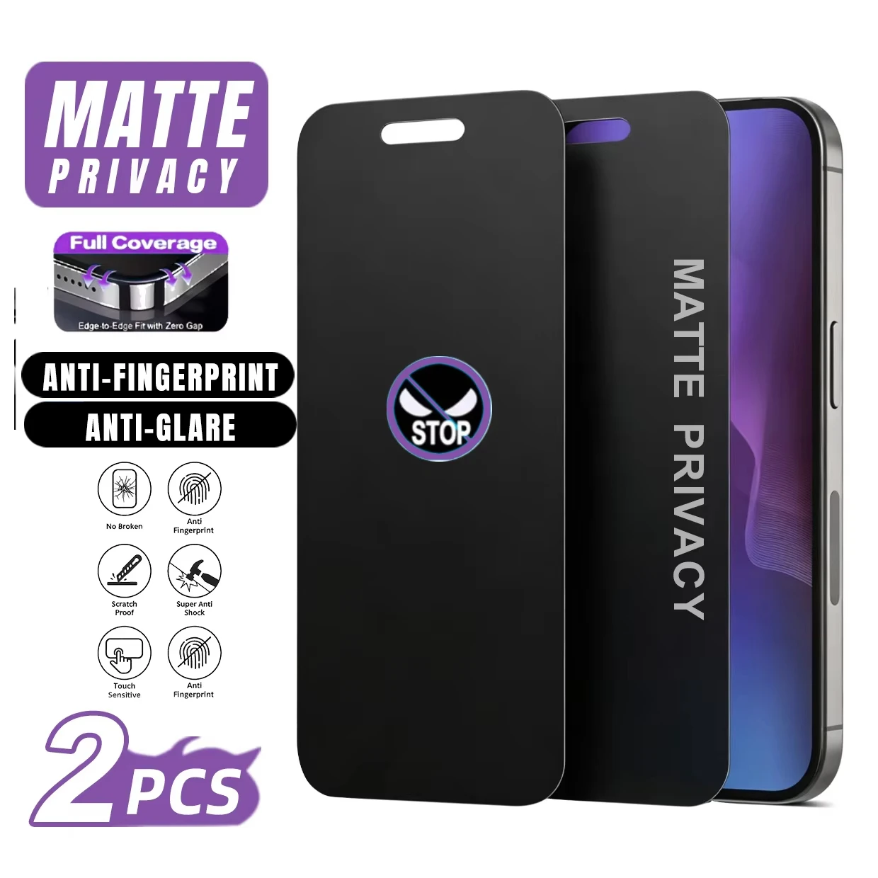 Für iPhone 17 18 Pro Max Mattierter Sichtschutz-Displayschutz aus Gehärtetem Glas für iPhone 16 15 14 13 12 11 Pro Max Plus Air 16e XR XS X