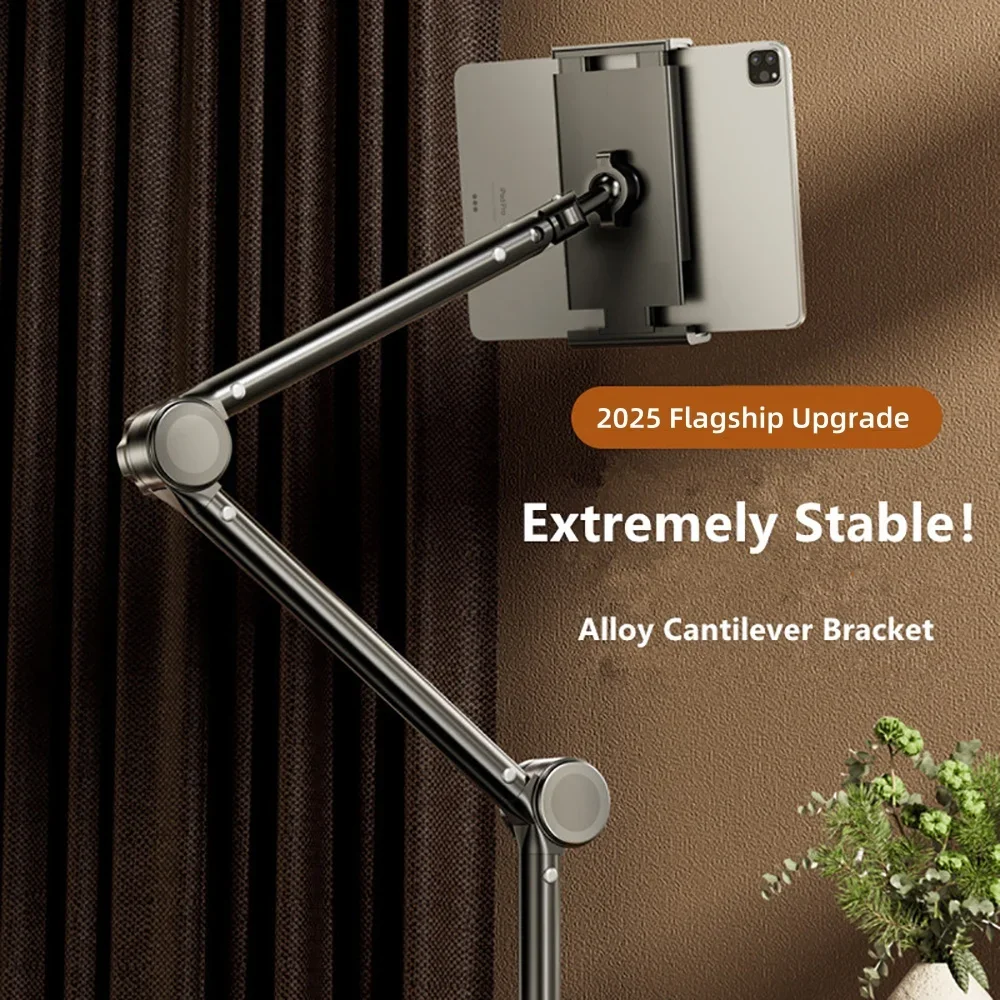 Lazy Bracket Tablet Holder for Bed with Long Metal Arm 360° Rotating Flexible For iPhone iPad Tablet For 4~11 inch Stable Holder