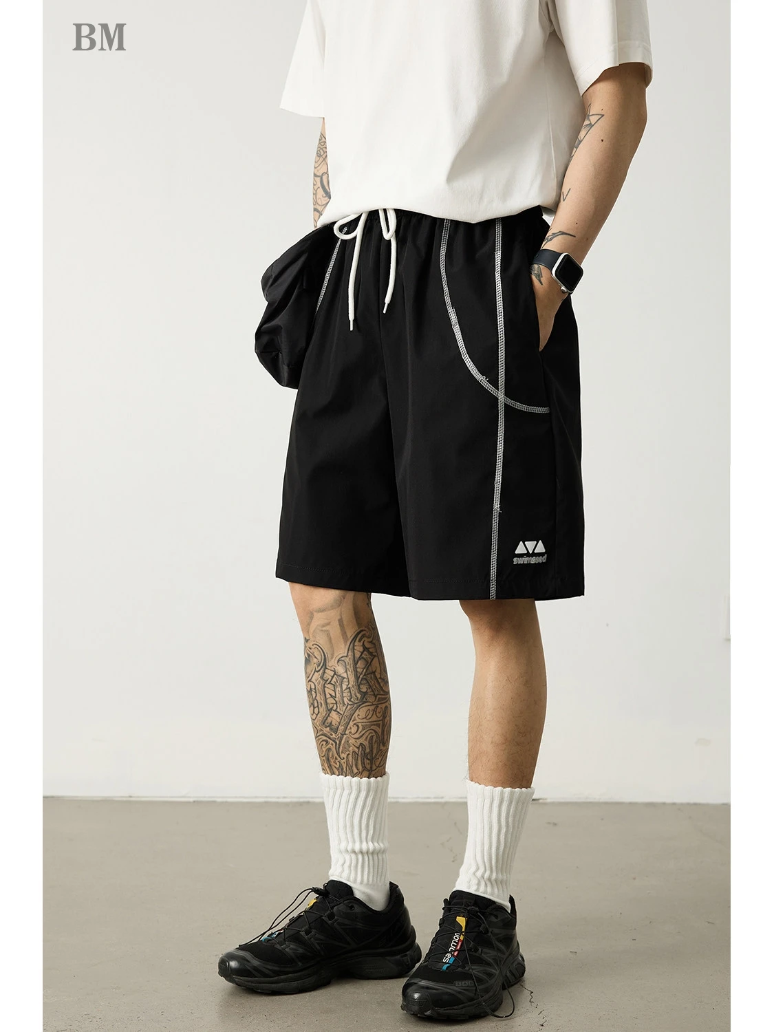 Mens Summer American Vintage Striped Gym Shorts 5 Inch Loose Fit Breathable Lightweight Training Running Casual Quick Dry