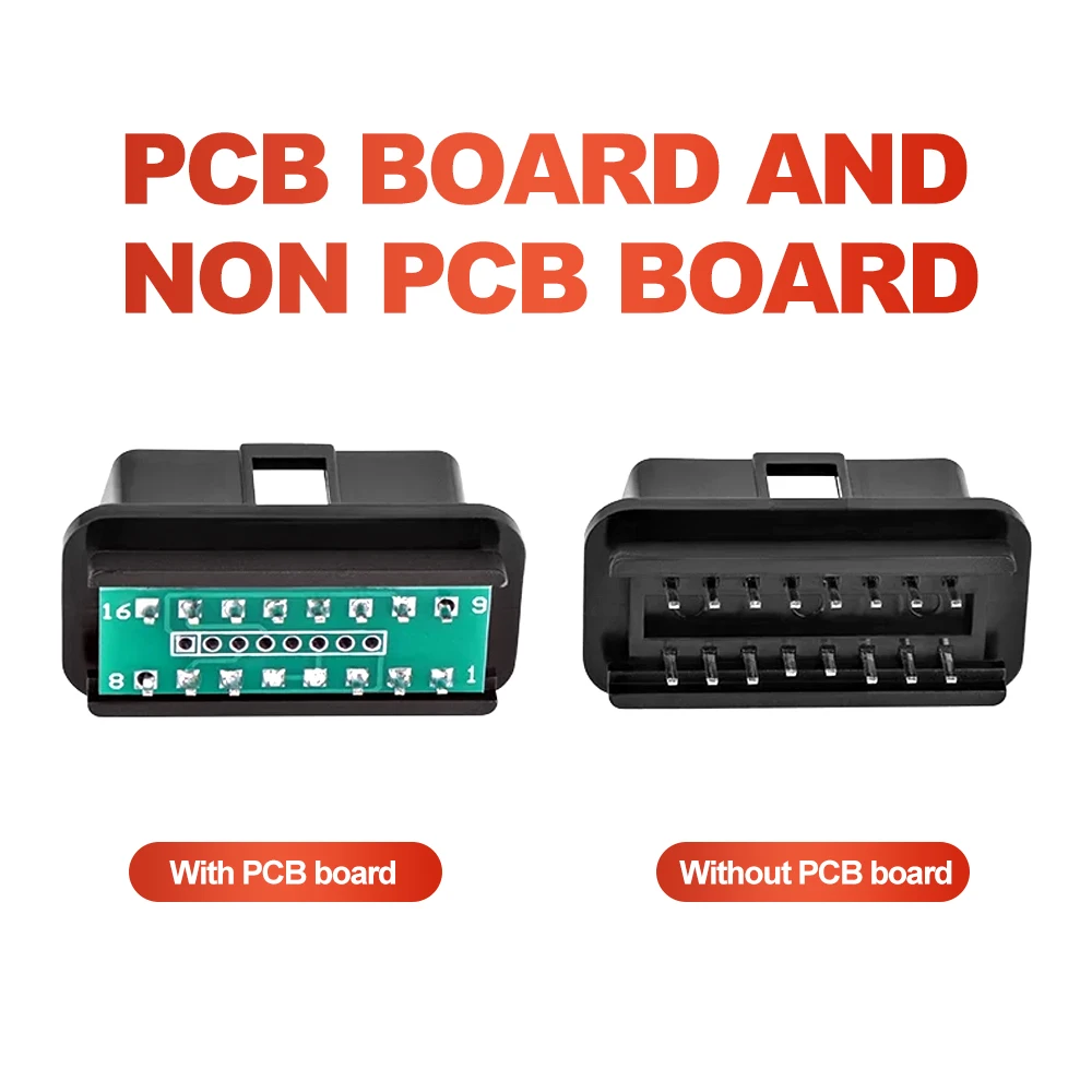 Car OBD2 16Pin Connector Male OBDII Shell with Plug Screw PCB Board Kit 16 Pin OBD Connector for Automobile Fault Diagnosis DIY