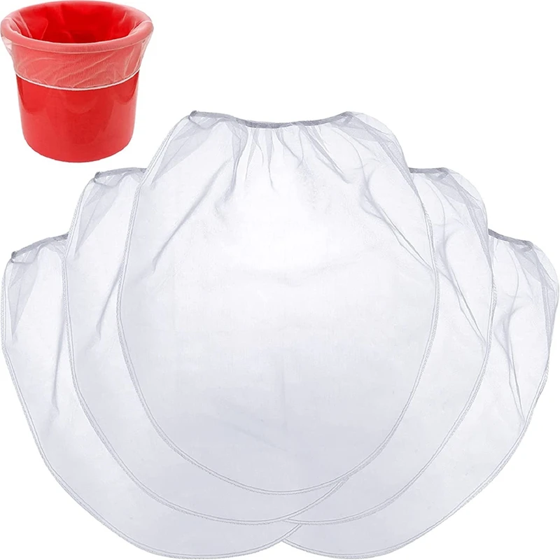 

25 Pcs 5 Gallon Elastic Top Paint Strainer Bags White Fine Mesh Bag Paint Filter Bag For Hydroponics Painting Gardening