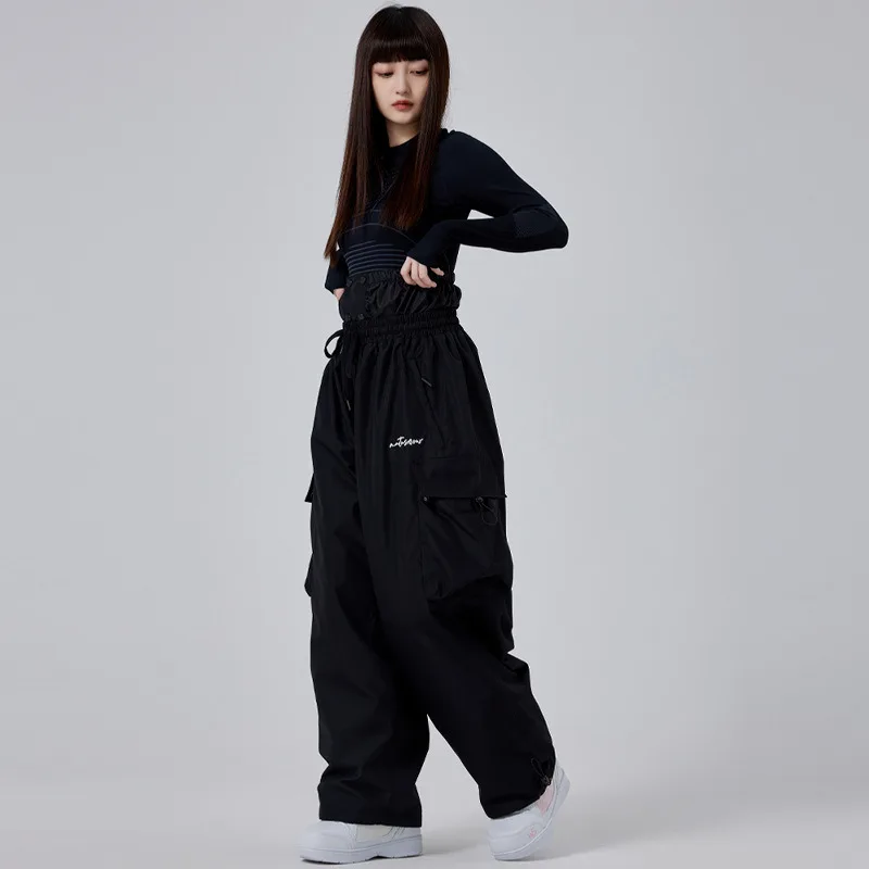 

Мужские и женские мешковатые лыжные брюки, водонепроницаемые ветрозащитные свободные брюки для сноубординга, зимние штаны, уличные лыжные брюки-карго в стиле хип-хоп