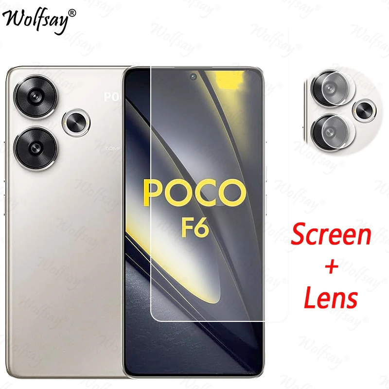 Camera Lens Protector For Xiaomi Poco F6 Screen Protector Tempered Glass For Poco F6 X6 M6 Pro Glass For Poco F6 Glass 6.67 inch