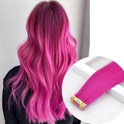 Synthetic Tape in Hair Extensions Straight Hair Mini Tape ins Invisible Adhesive Colored Tape in Hair Extension 10pcs/pack