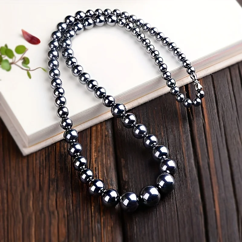 Terahertz Natural Stone Necklace, Neck Fatigue Relief, Gift