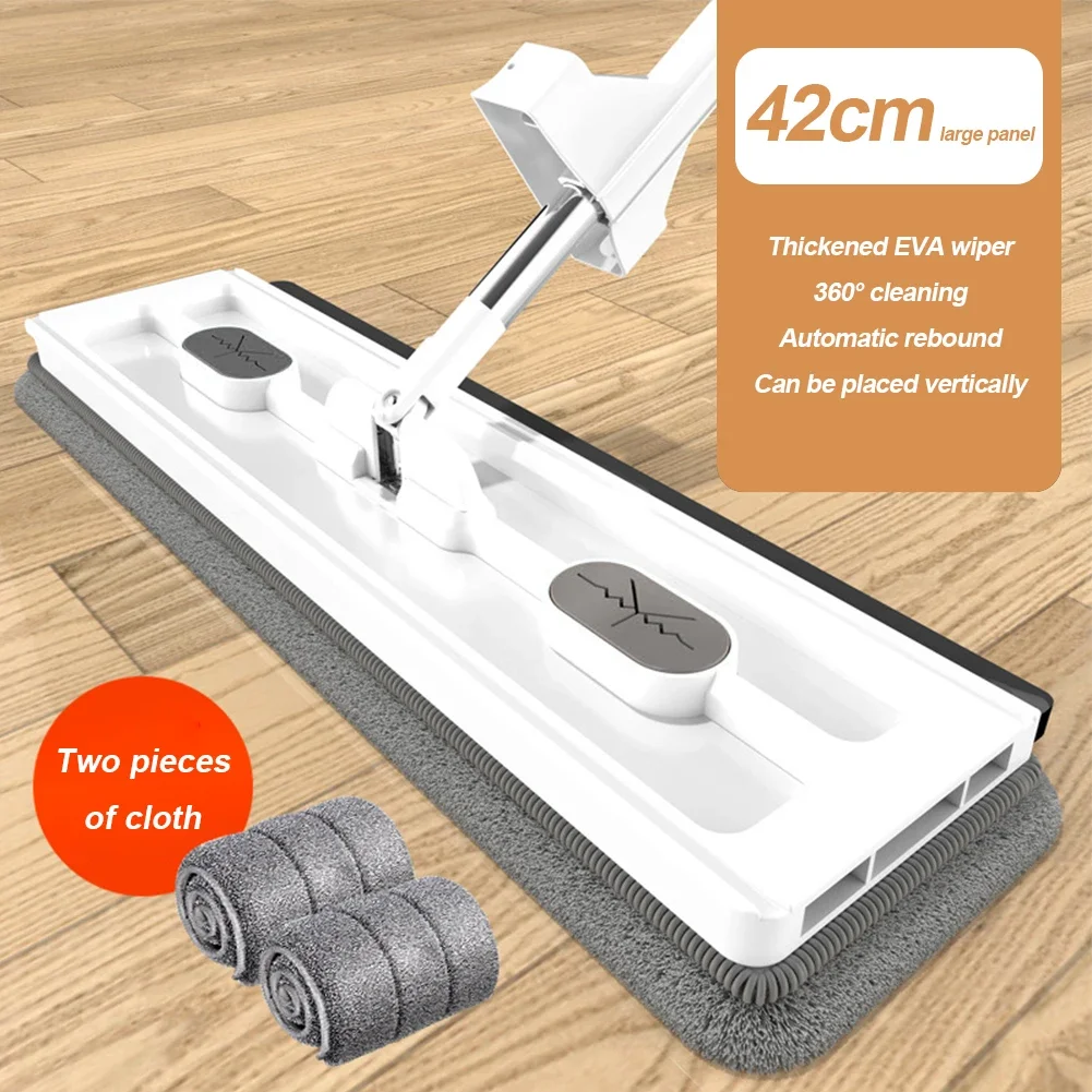 Enlarged Floor Mop With Mop Bucket Hand Washing Free Lazy Mop Squeeze Household Automatic Dehydration Magic Flat Mops Cleaning