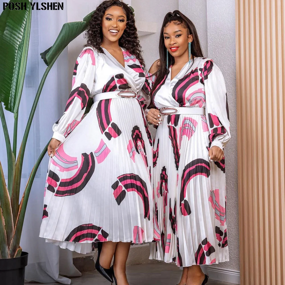 Plisowana sukienki afrykańskie damska Plus Size Africa Clothes 2024 nowa suknia Ankara indyka elegancka muzułmańska długa sukienka na imprezę