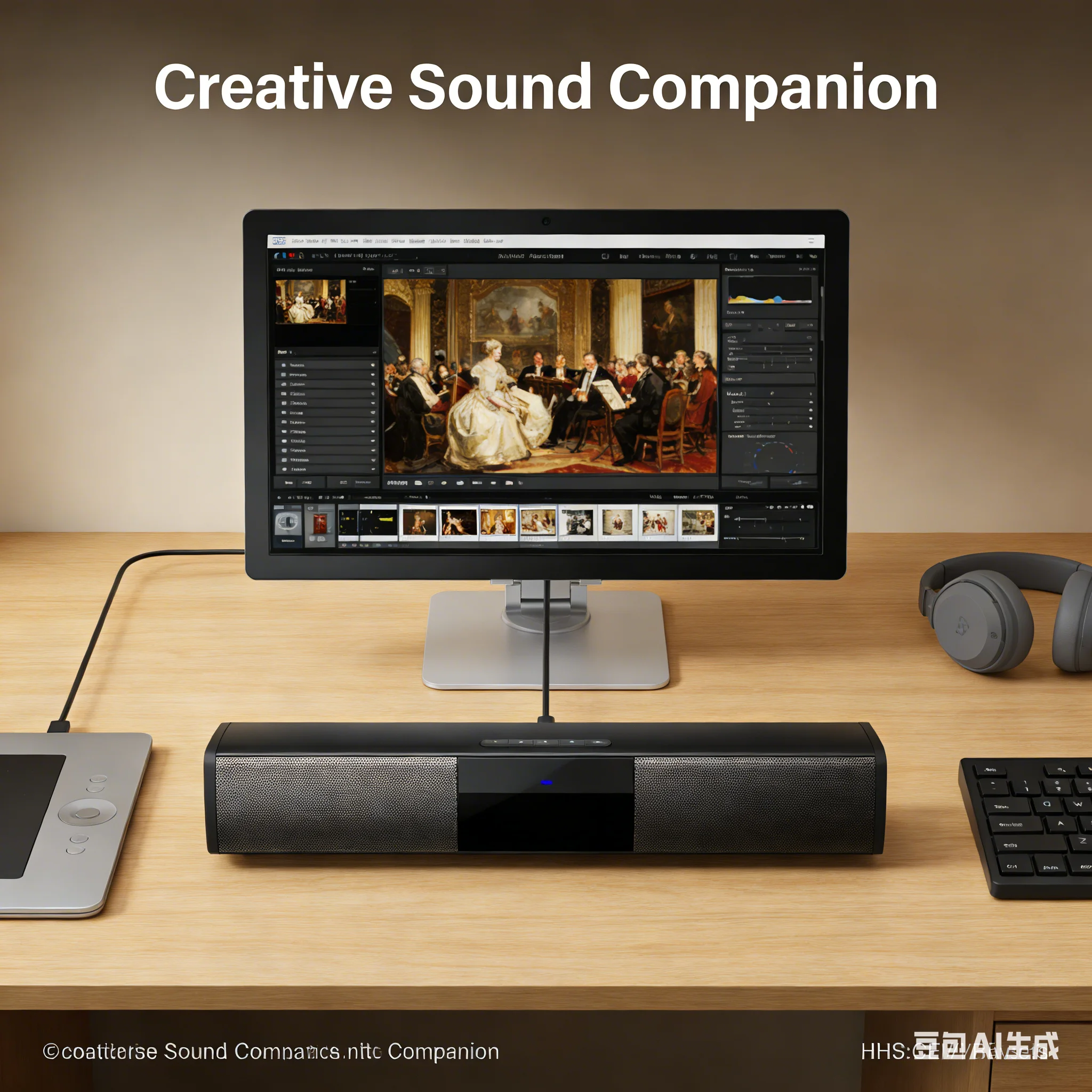 HiFi Bluetooth Soundbar Speaker,360° Surround Stereo,2000mAh Battery,Support TF Card/USB,Wireless Sound Bar for TV/Laptop/Phone