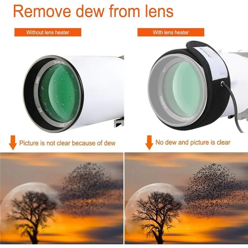 AB42-Dew Heater Strip 320Mm For Telescope And Camera Lens Heating , USB-Powered Three-Speed Adjustable Lens Heater