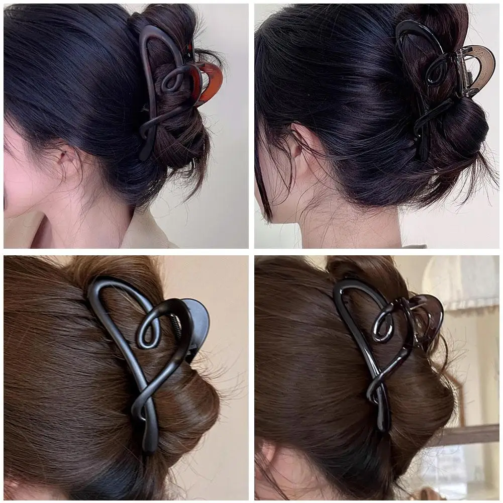 Shark Clips For Large Hair Volume Sturdy Heart Shaped Acrylic Gripper Back Of Head High-end New Headwear Hair Clip X4N3