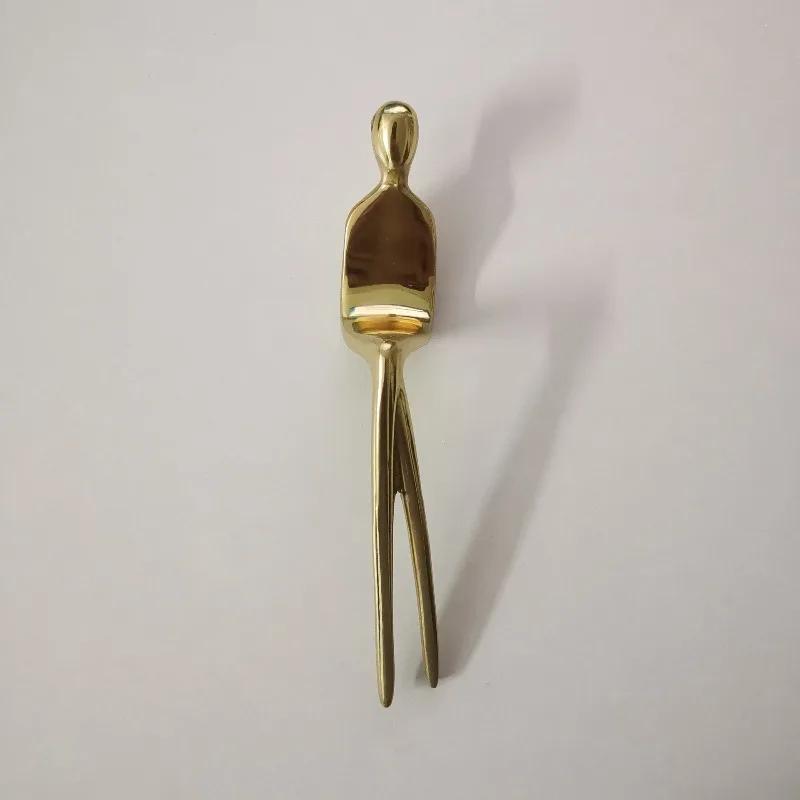 Bright Gold Art Face Wardrobe Handle Drawer Knobs Solid Brass Kitchen Cupboard Shoe Cabinet Door Handles Decor Furniture Pulls