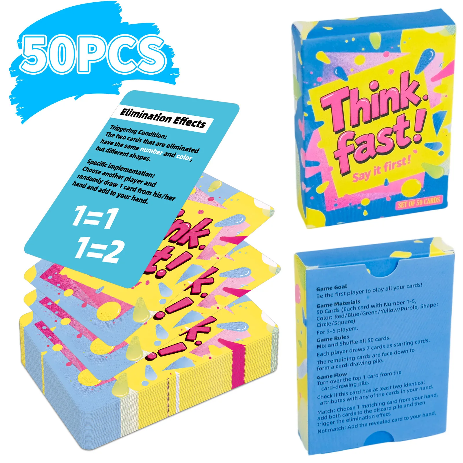 50PCS Beverage Theme Tabletop Game Cards Quick Thinking Number Game Playing Cards Mental Challenge Party Gathering Set