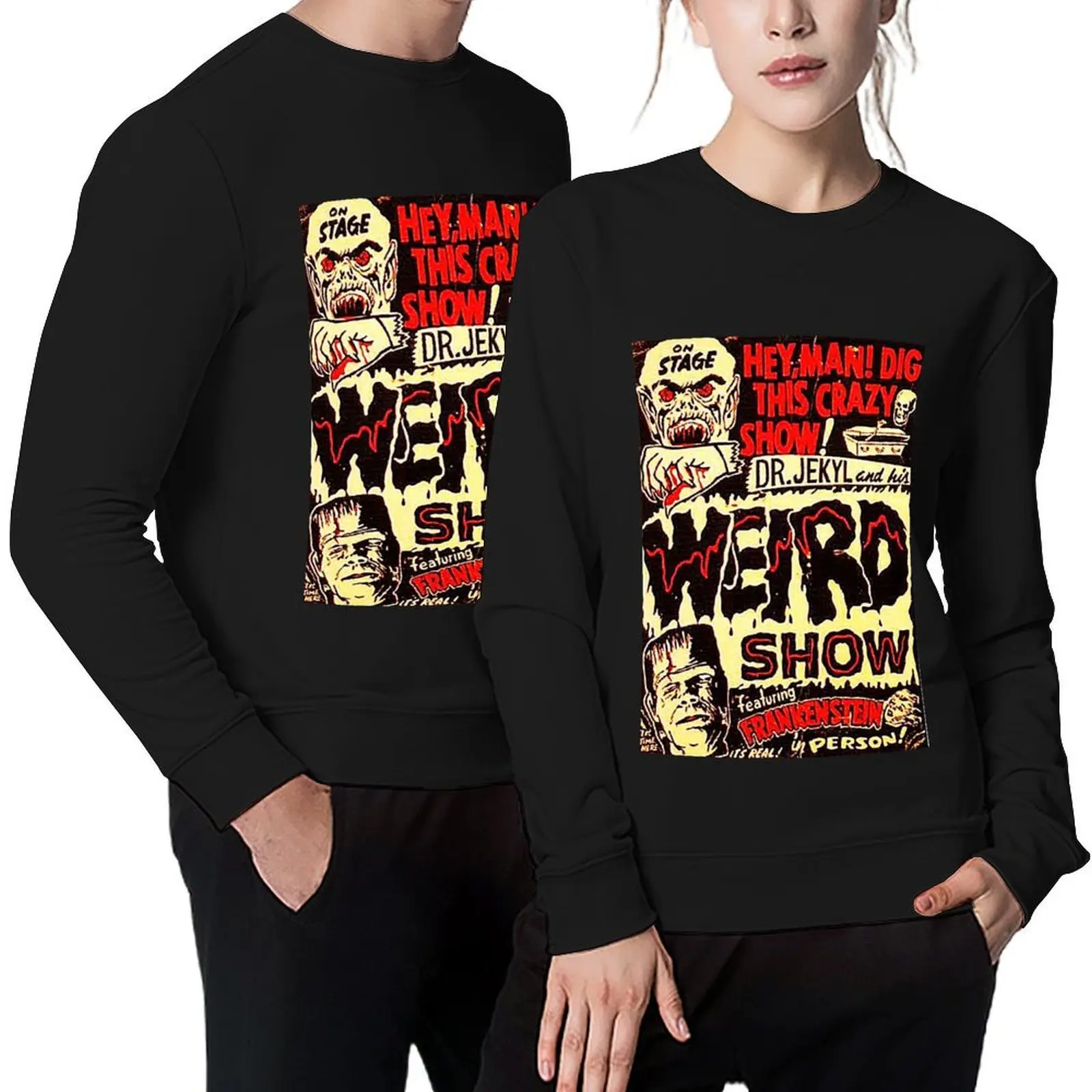 DR. JEKYL AND HIS WEIRD SHOW ВИНТАЖНЫЙ пуловер HORROR эстетическая одежда мужская спортивный костюм